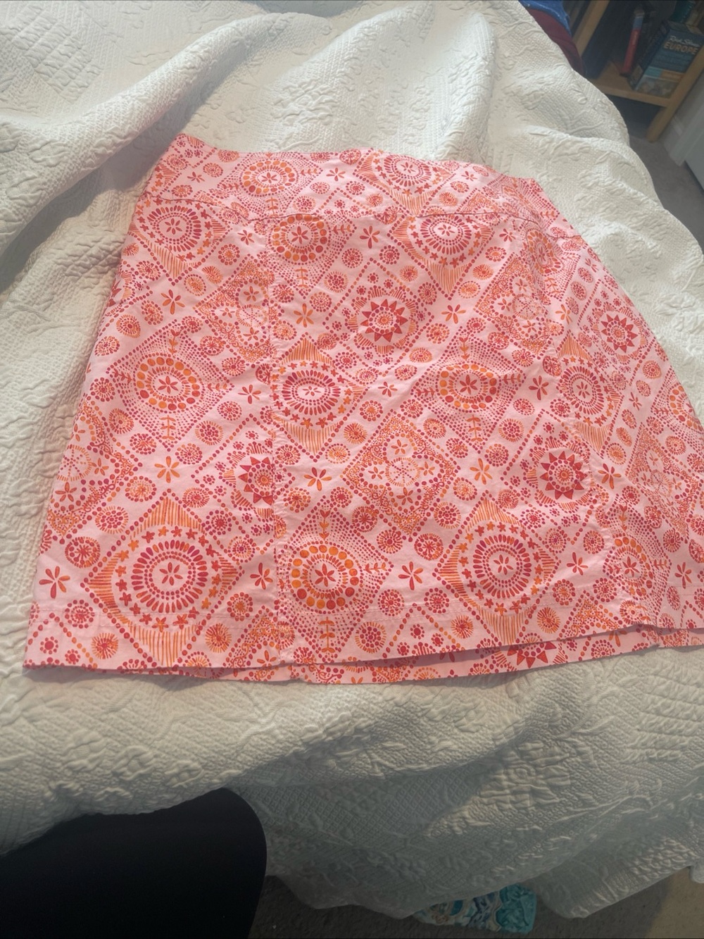 Pink and Orange Printed Cotton Skort Woman’s Skort with matching belt